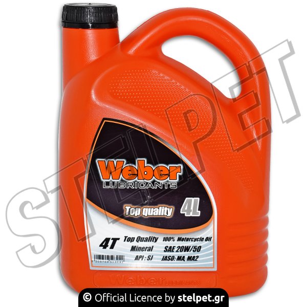Λάδι κινητήρα 4T 20W50 Ορυκτέλαιο 4L Weber